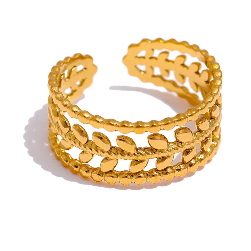 Blatt-Ring Gold