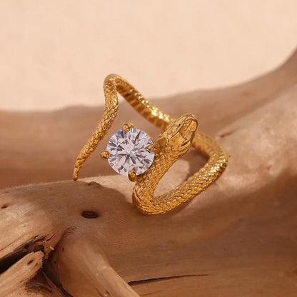 Schlangen-Ohrringe und -Ring