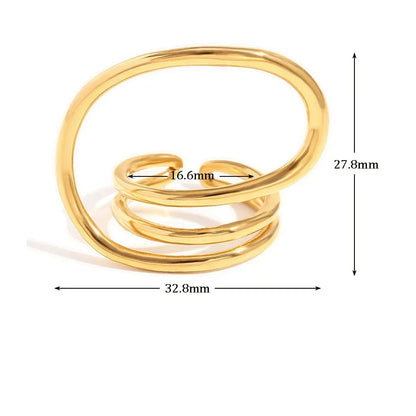 Geometrischer vergoldeter Ring