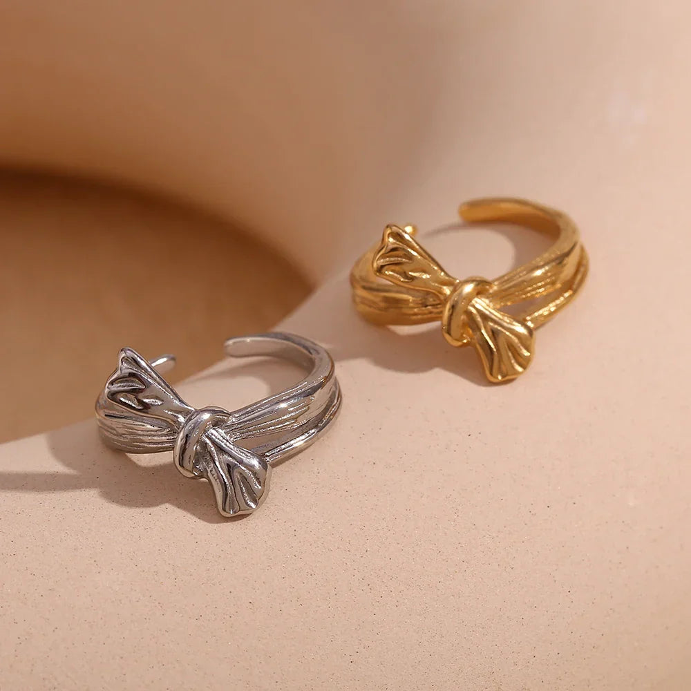 Ring Schleife, vergoldet