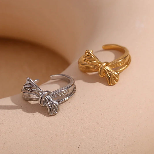 Ring Schleife, vergoldet