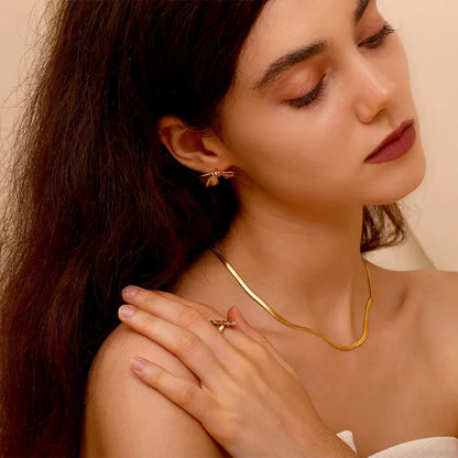 Ring Schleife, vergoldet